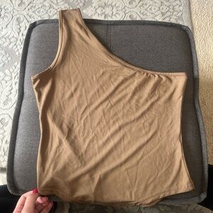 One-Shoulder Tan Women's Top